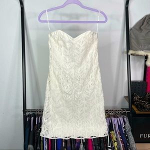Vintage Betsey Johnson White Lace Strapless Dress